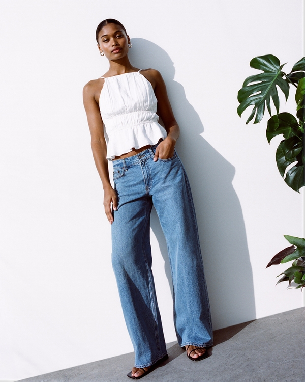 Curve Love Low Rise Ultra Loose Jean, Medium Tinted view 2
