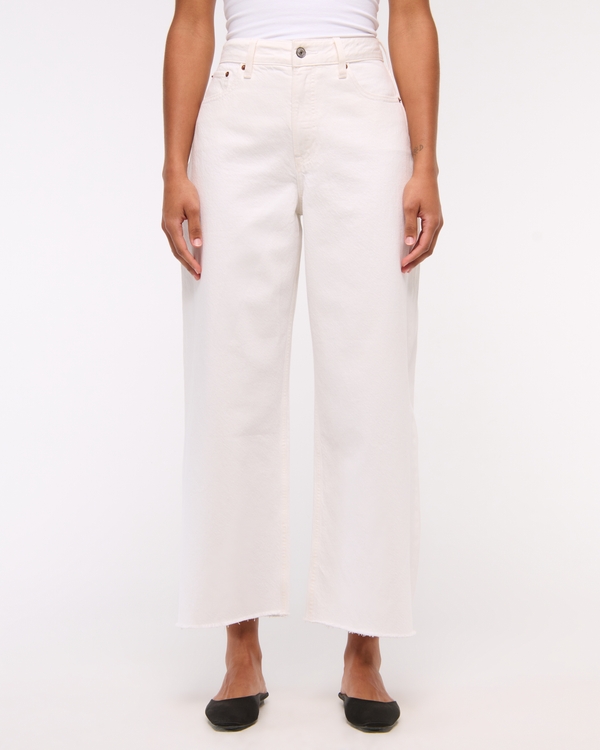Curve Love High Rise Cropped Wide Leg Jean, White view 2