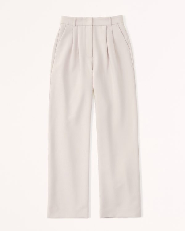 A&F Sloane Tailored Wide Leg Pant, Light Taupe view 1