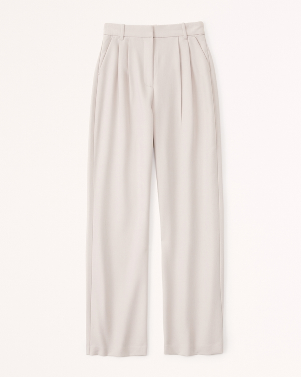 Curve Love A&F Sloane Tailored Wide Leg Pant, Light Taupe view 1