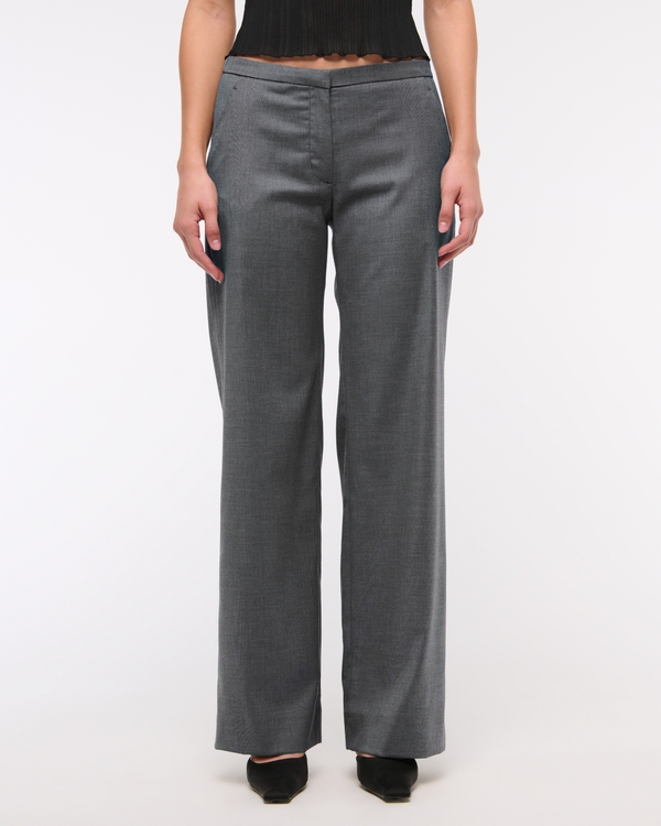 Low Rise Clean Tailored Wide Leg Pant, Gray view 2