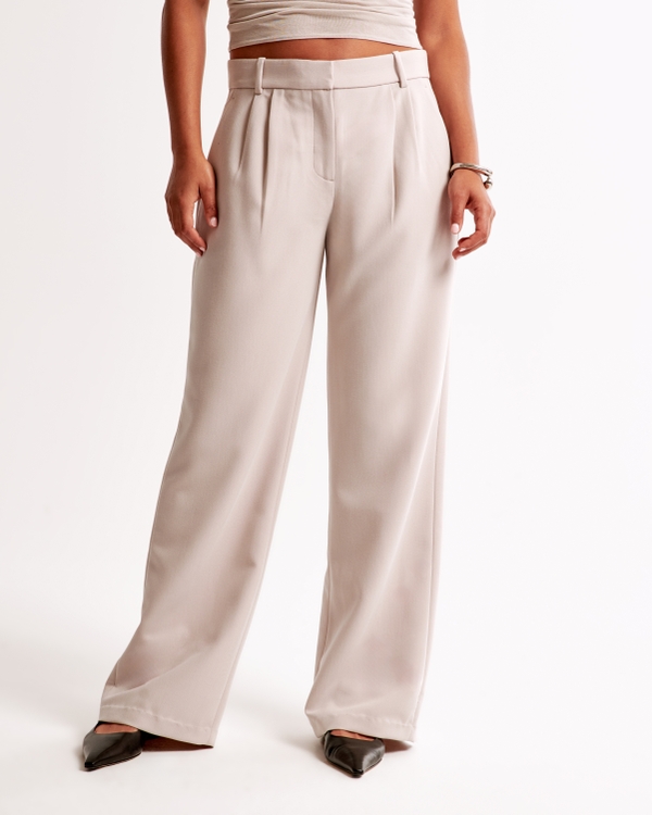 Curve Love A&F Sloane Low Rise Tailored Wide Leg Pant, Ash view 2