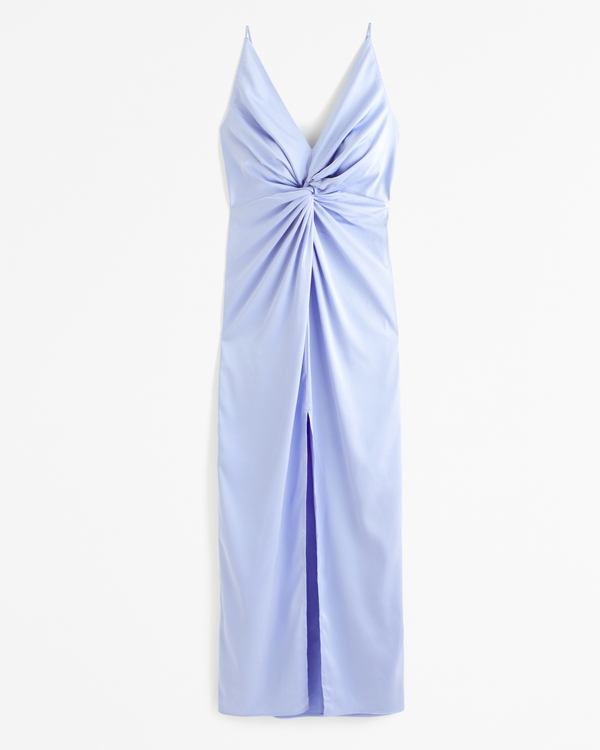 Draped Twist-Front Maxi Dress, Blue view 2