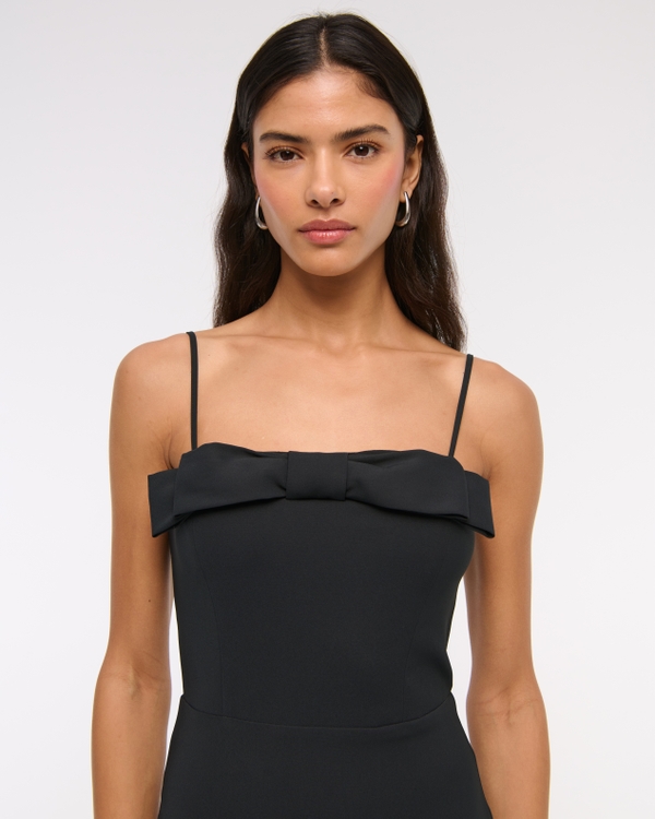 Column Bow-Front Maxi Dress, Black view 2