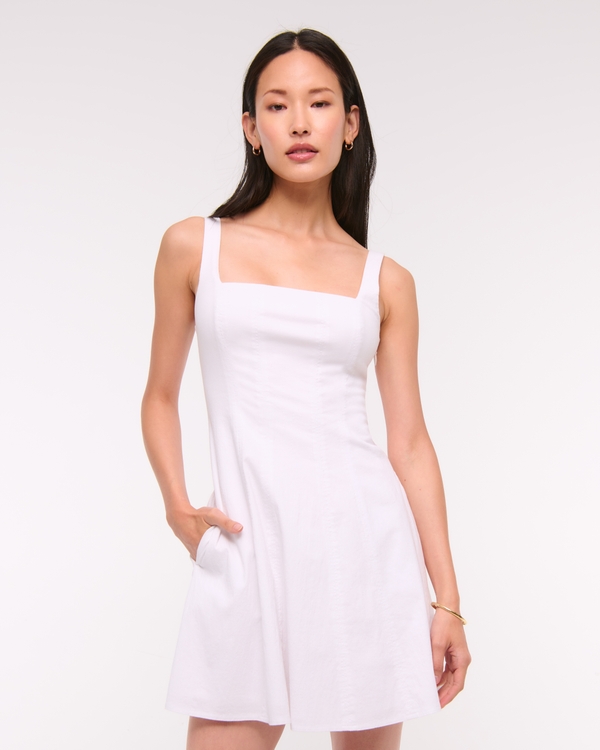 The A&F Mila Stretch Mini Dress, White view 1