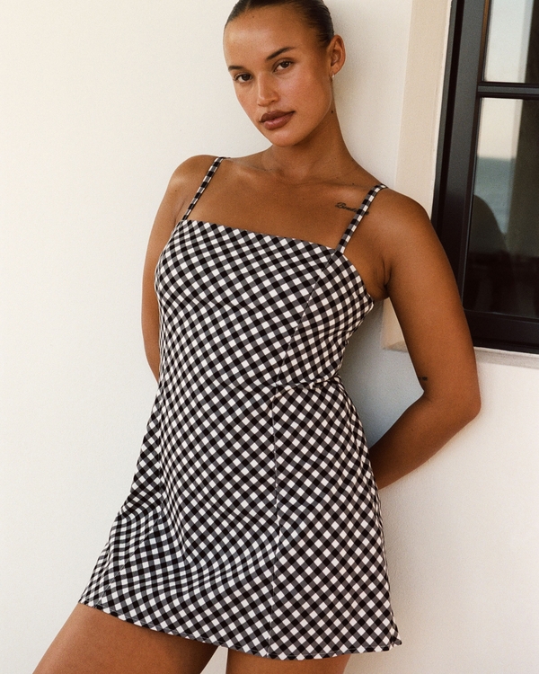 Bra-Free Everyday Skort, Black Pattern view 1