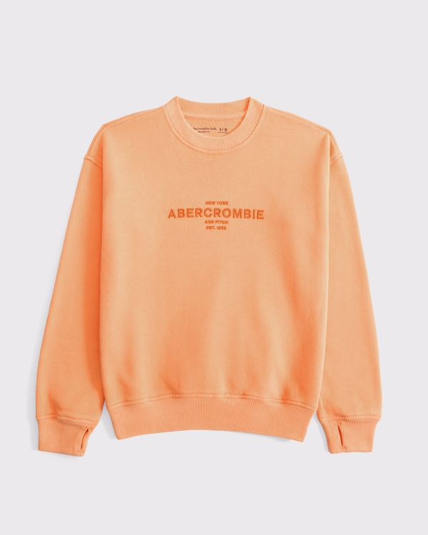 logo crew sweatshirt, Orange view 1