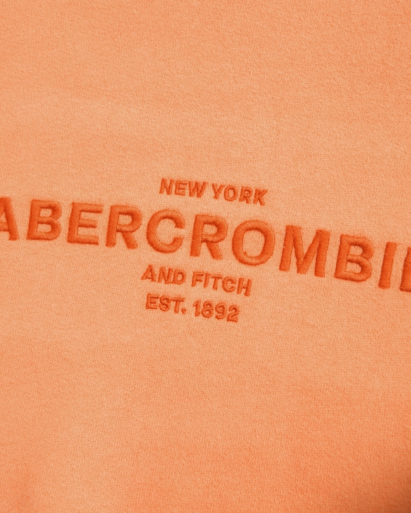 logo crew sweatshirt, Orange view 2