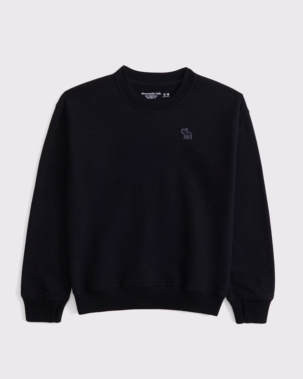 essential icon crew sweatshirt, Black view 1