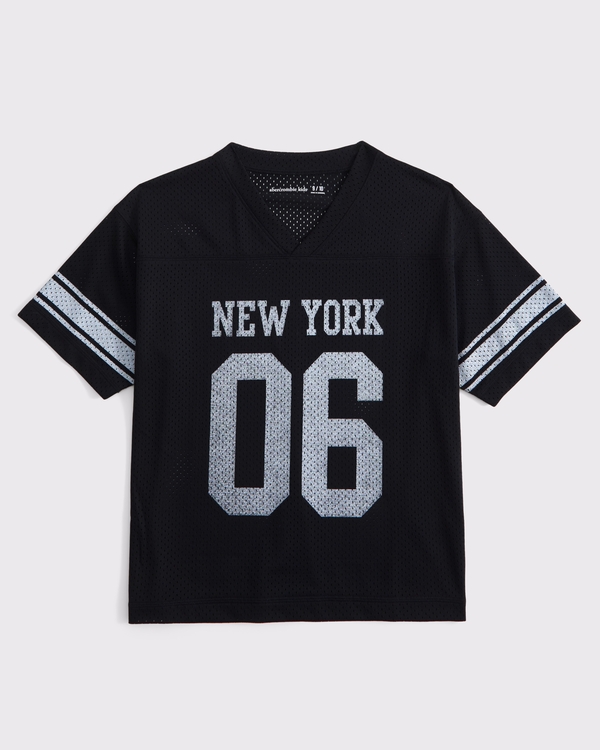 mesh football graphic tee, Black view 2