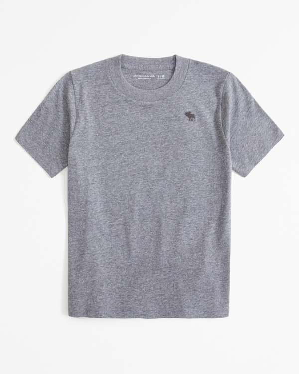 essential icon crew tee, Heather Grey view 1