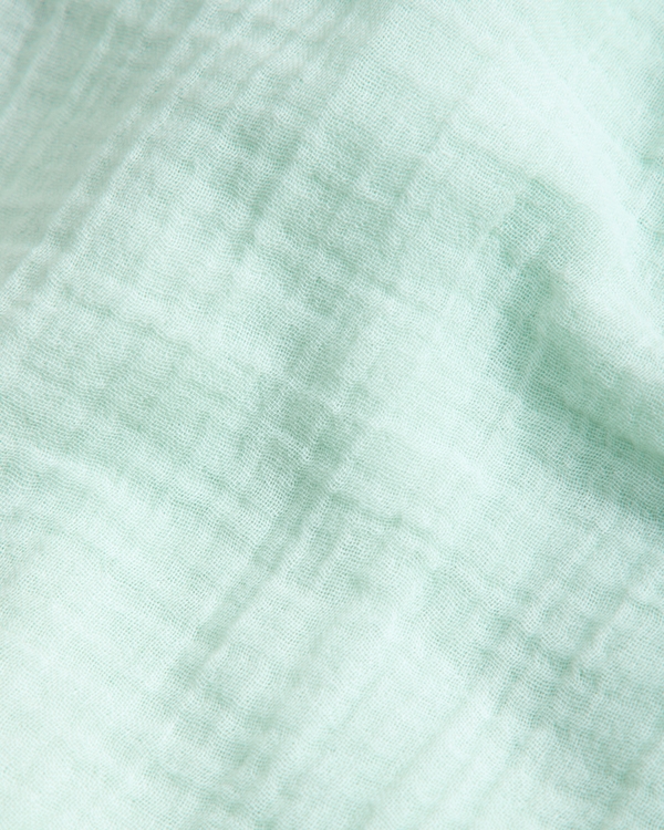 resort short-sleeve gauzy shirt, Pale Mint view 2