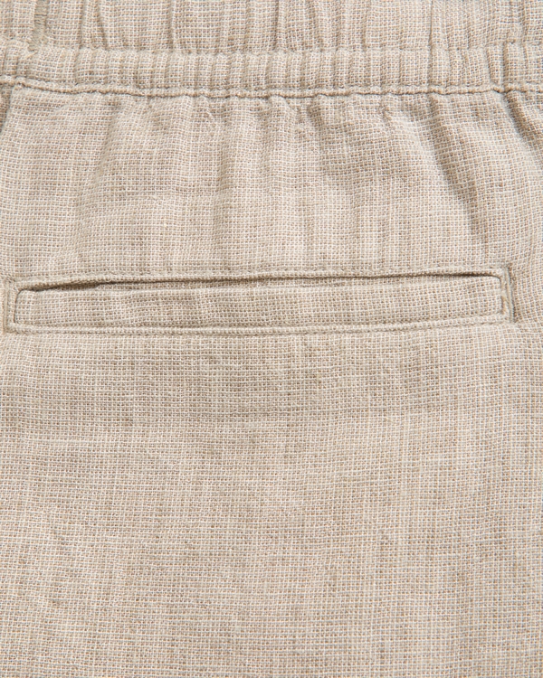 linen-blend pull-on shorts, Stone view 2