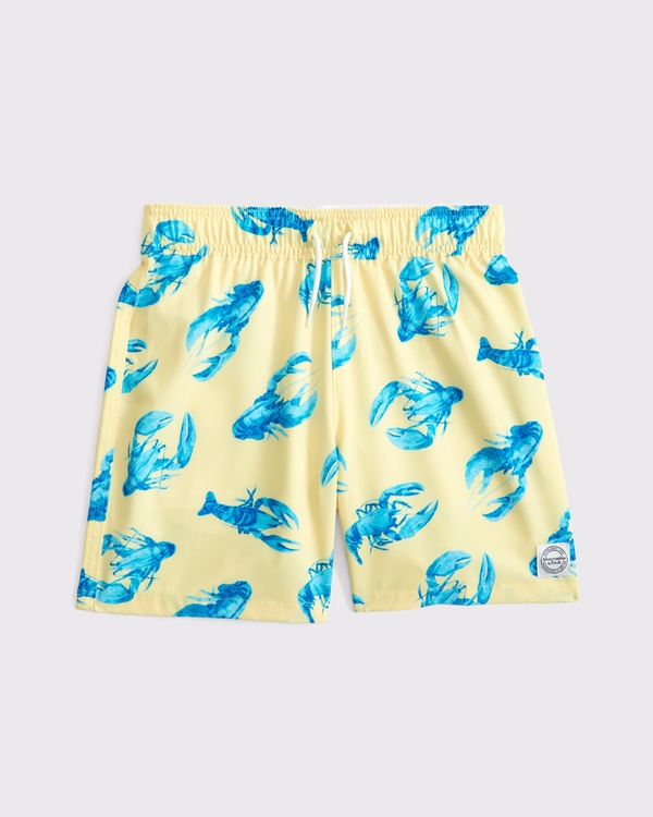 swim trunks, Yellow Pattern view 1