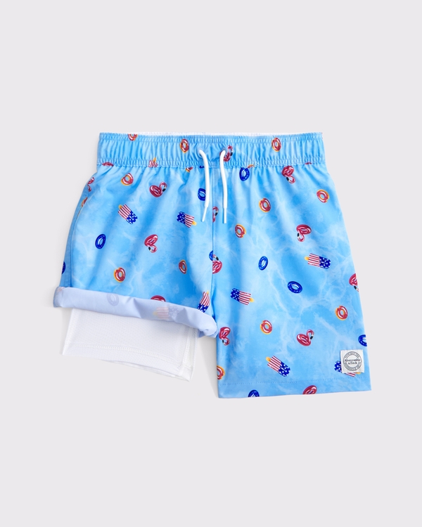swim trunks, Blue Pattern view 2