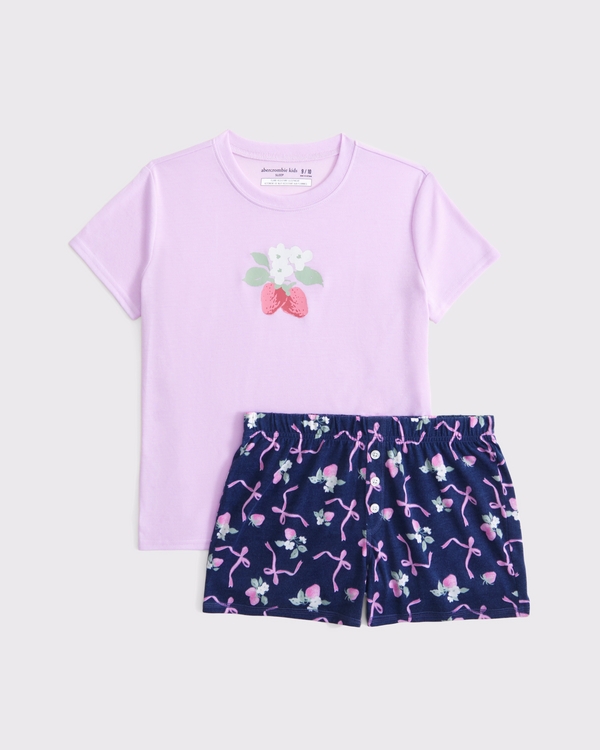shorts pajama set, Pink view 1