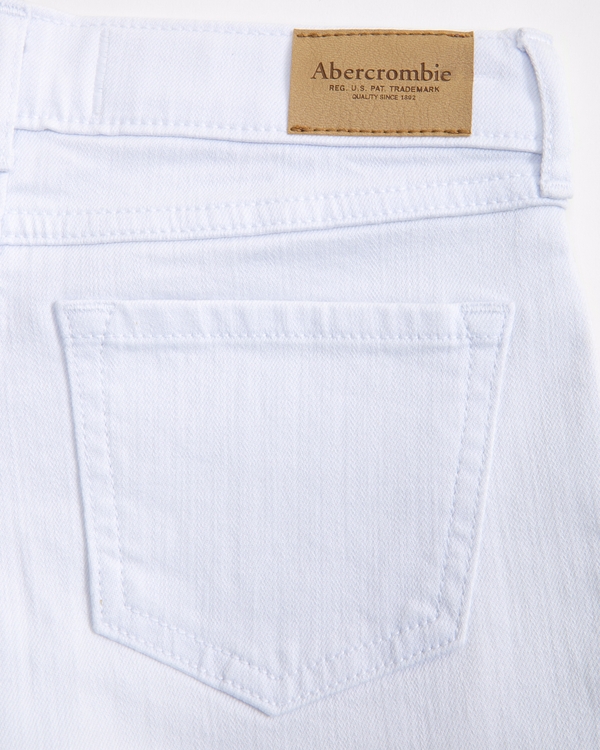 low rise midi shorts, White view 2