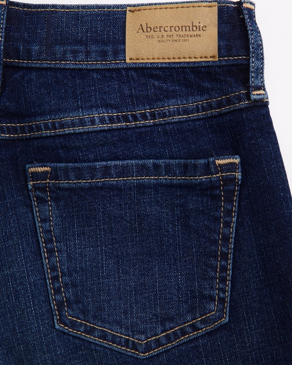 high rise relaxed shorts, Dark Wash view 2