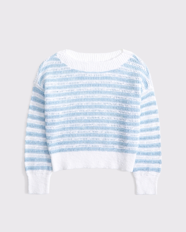 off-the-shoulder sweater, Light Blue view 1