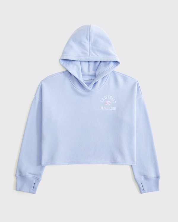 cutoff graphic popover hoodie, Periwinkle view 2