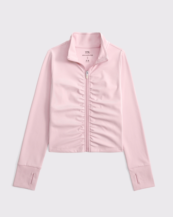 ypb ruched full-zip, Ballet Pink view 2