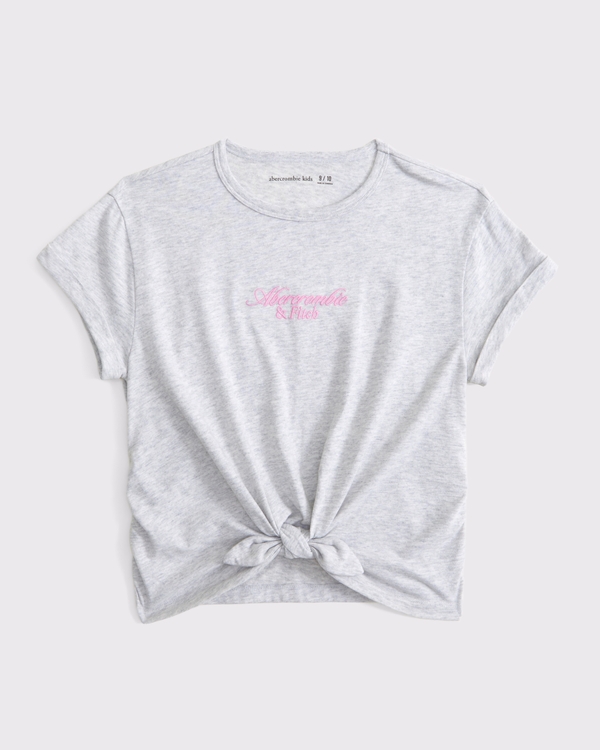 knot-front logo tee, Light Gray view 1
