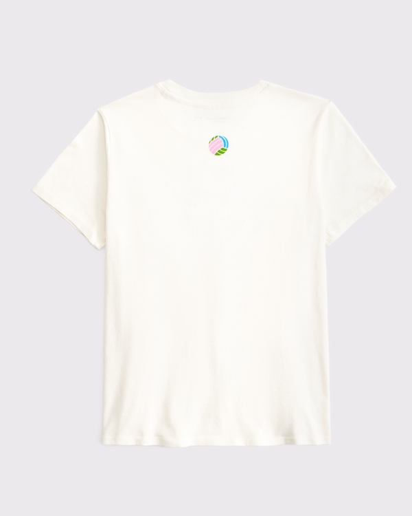 oversized volleyball graphic tee, Cream view 2